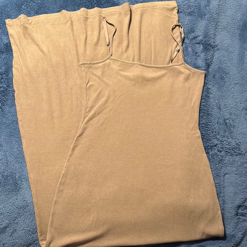 SKIMS ribbed long slip dress. Size XL. Preloved. Brown